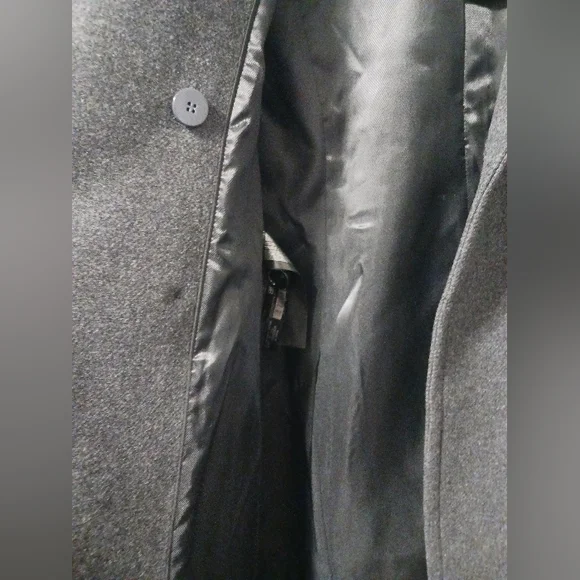 MNG Mango *Committed* Belted Double Breasted Wool Coat, Drk Gray Sz XXS NWT - Picture 8 of 15